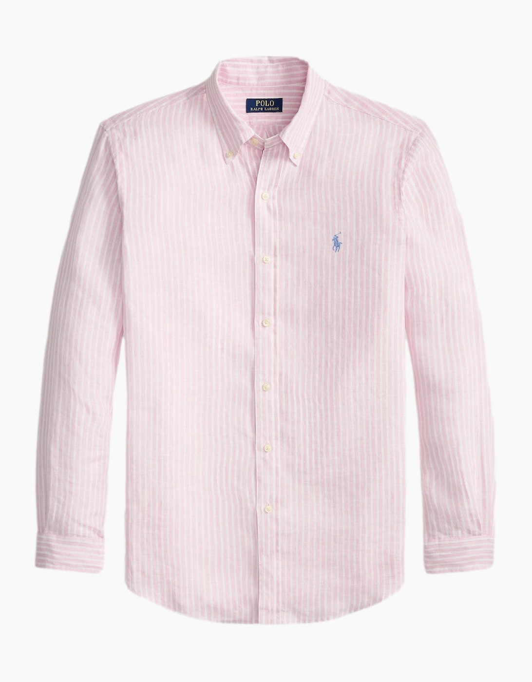 Polo Ralph Lauren LS Linen Stripe Shirt 500 Pink/White, 5 of 4