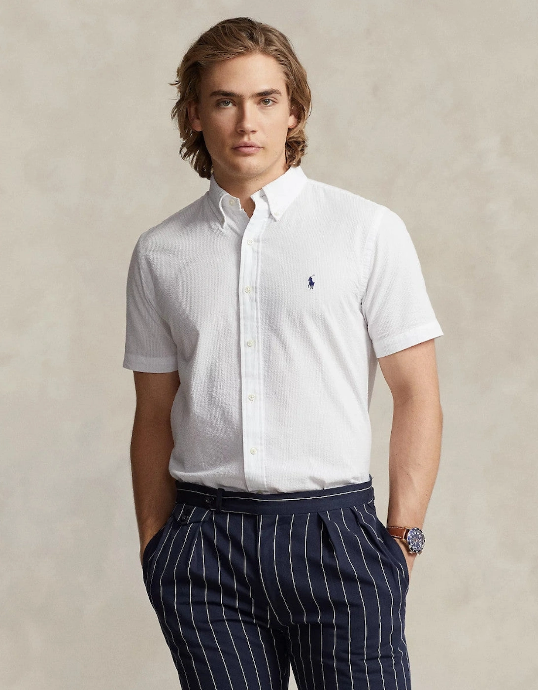 Polo Ralph Lauren Seersucker SS Shirt 001 White