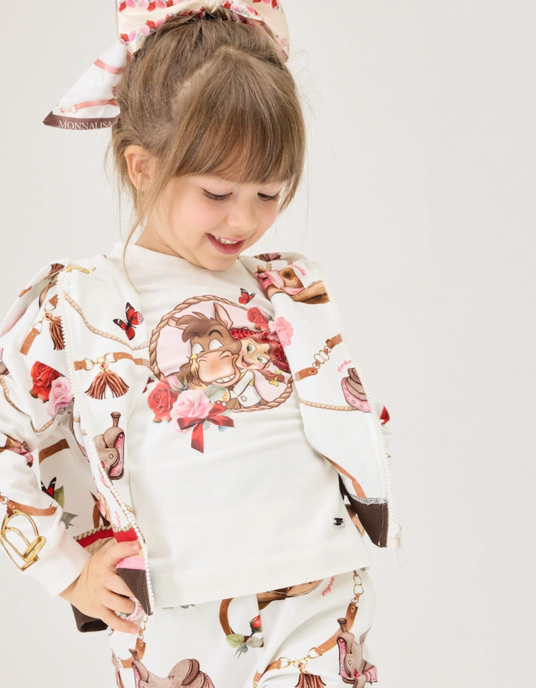 Monnalisa Girls Disney Bullseye and Jessie T-Shirt in Ivory