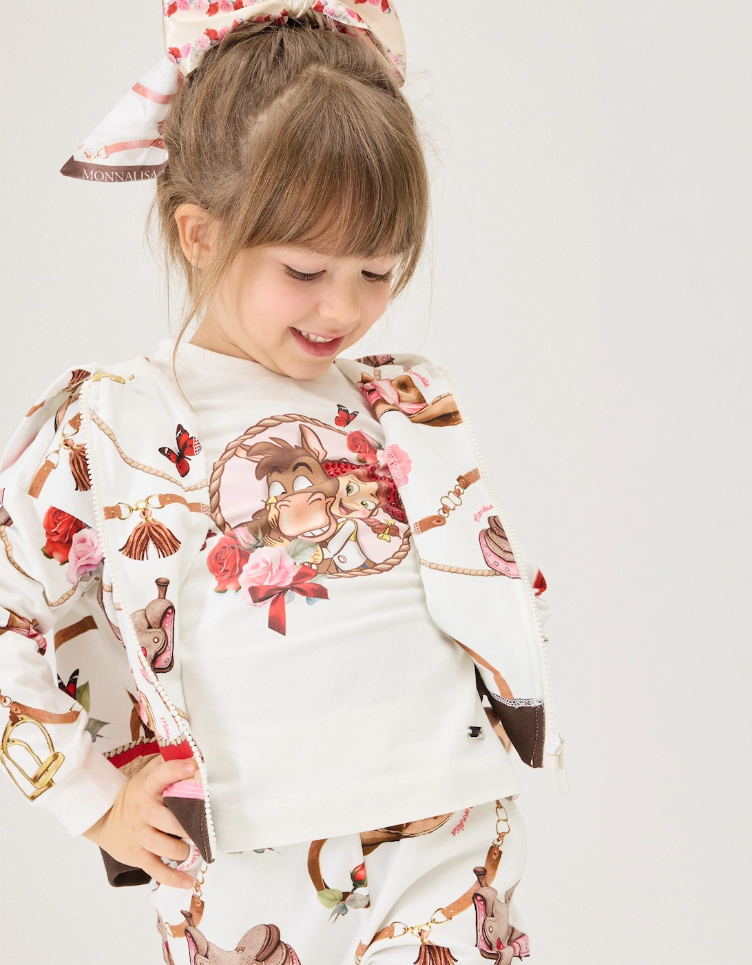 Monnalisa Girls Disney Bullseye and Jessie T-Shirt in Ivory