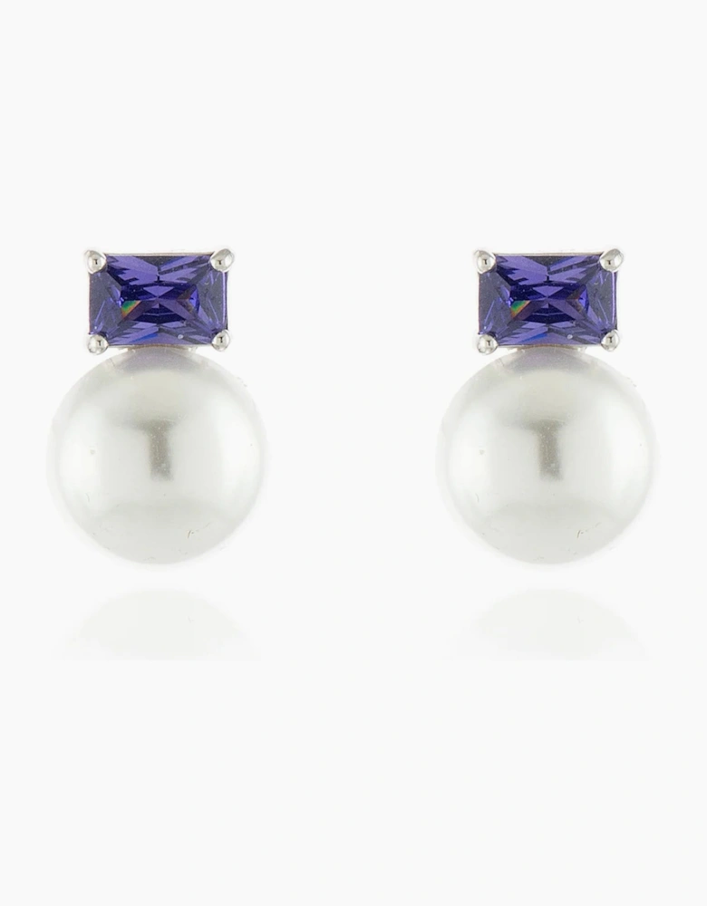 Cachet London Corin Silver Tanzanite Clip On Earrings