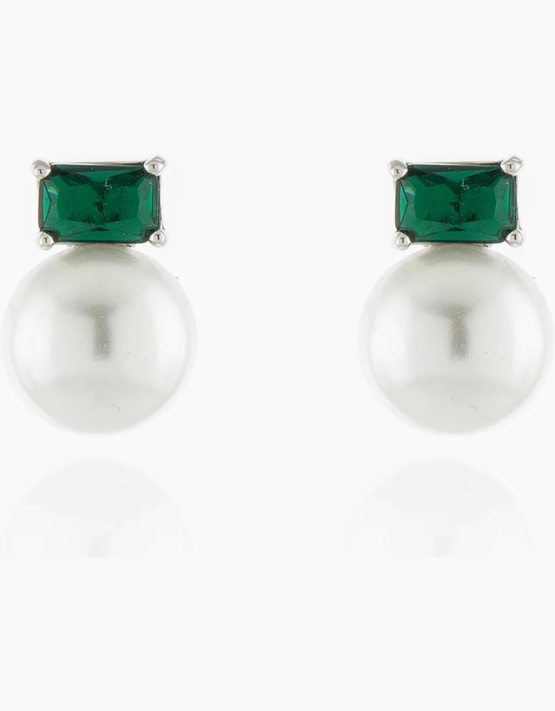 Cachet London Corin Silver Emerald Clip On Earrings