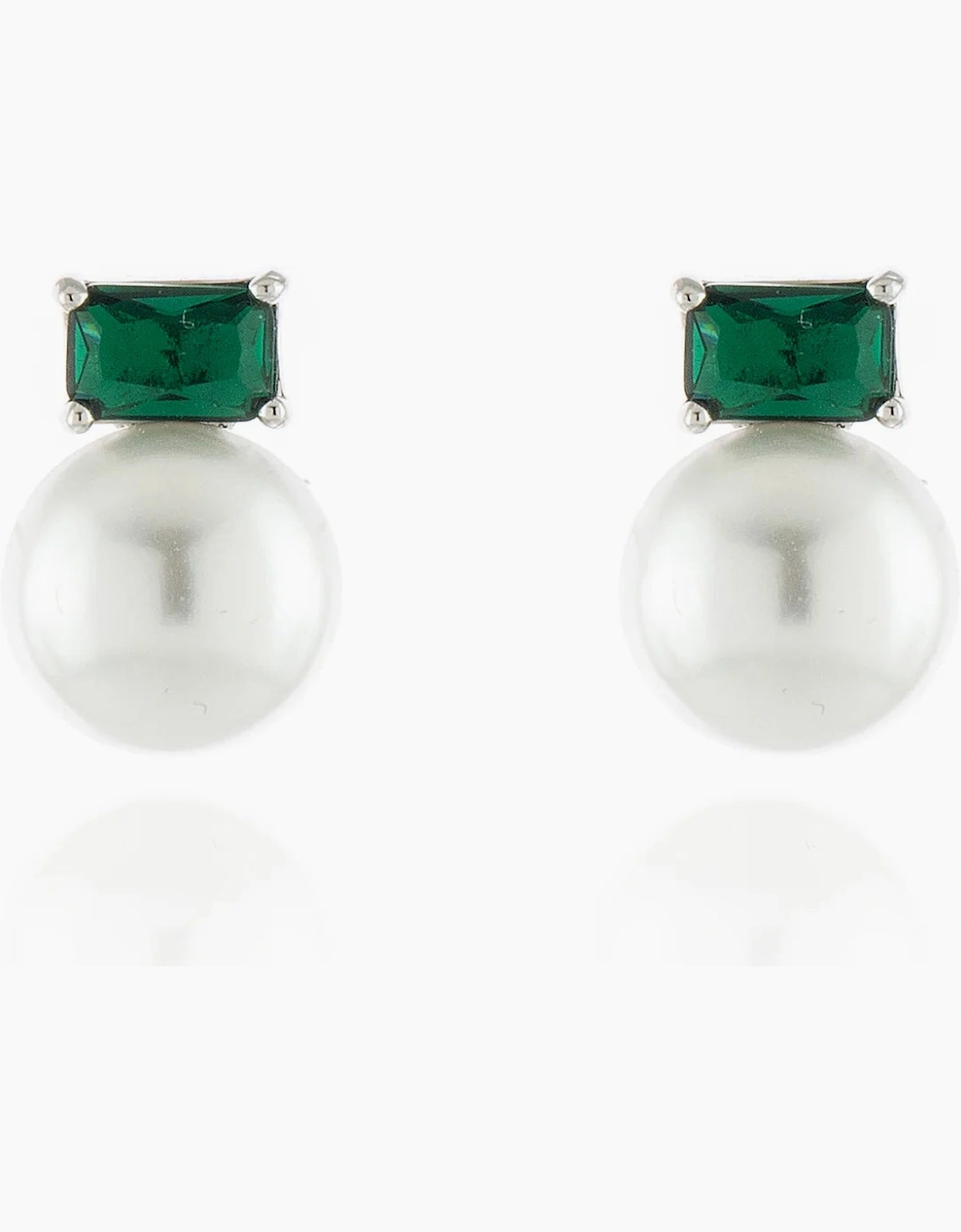 Cachet London Corin Silver Emerald Clip On Earrings