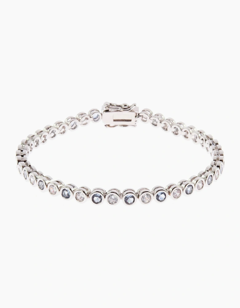 Cachet London Dawn Silver Aqua Tennis Bracelet