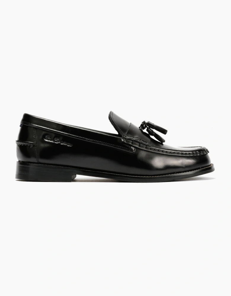 Ben Sherman Sid Brush Off Leather Men's Black Tassel Loafers