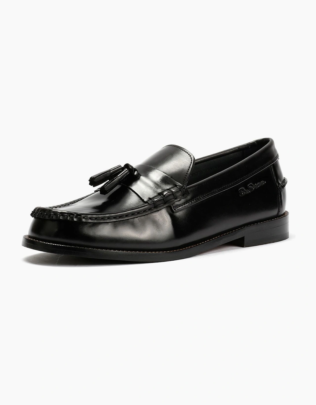 Ben Sherman Sid Brush Off Leather Men's Black Tassel Loafers