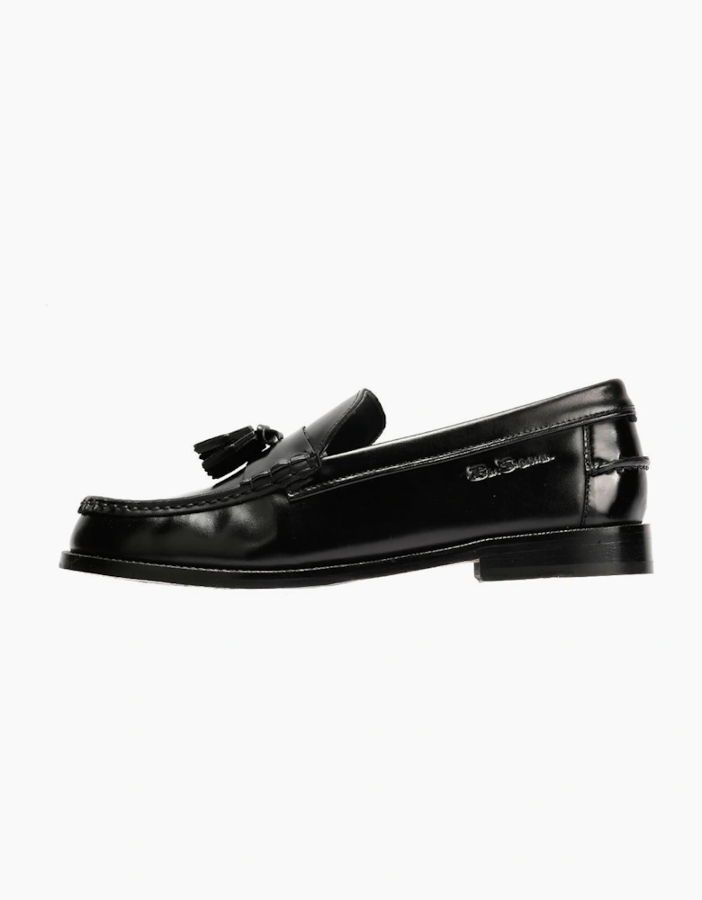 Ben Sherman Sid Brush Off Leather Men's Black Tassel Loafers