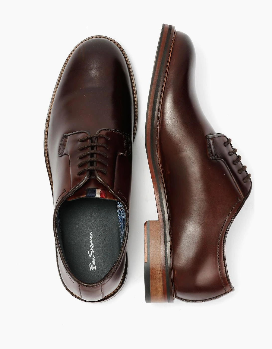 Ben Sherman Hoxton Brush Off Leather Men's Brown Lace-Up Shoes