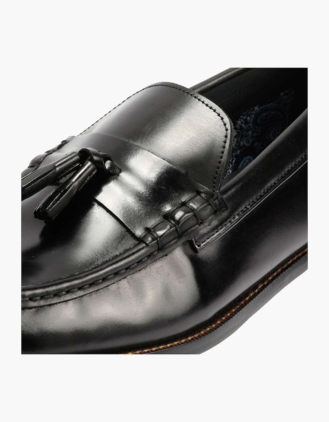 Ben Sherman Sid Brush Off Leather Men's Black Tassel Loafers