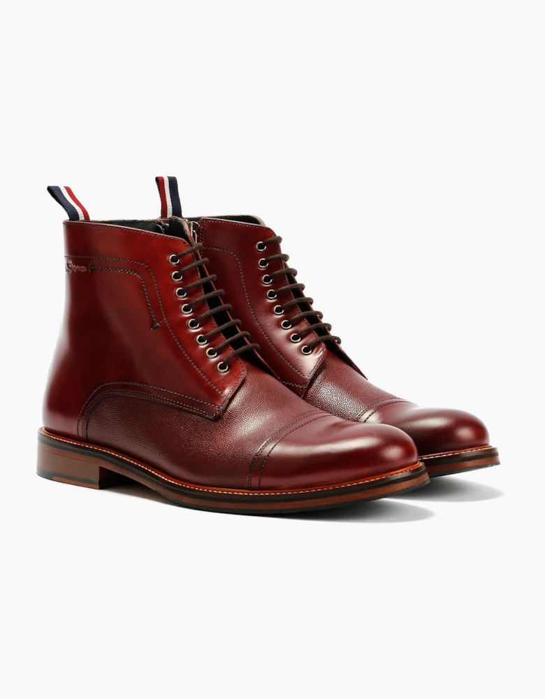 Ben Sherman Harrington Brush Off Leather Men's Burgundy Boots