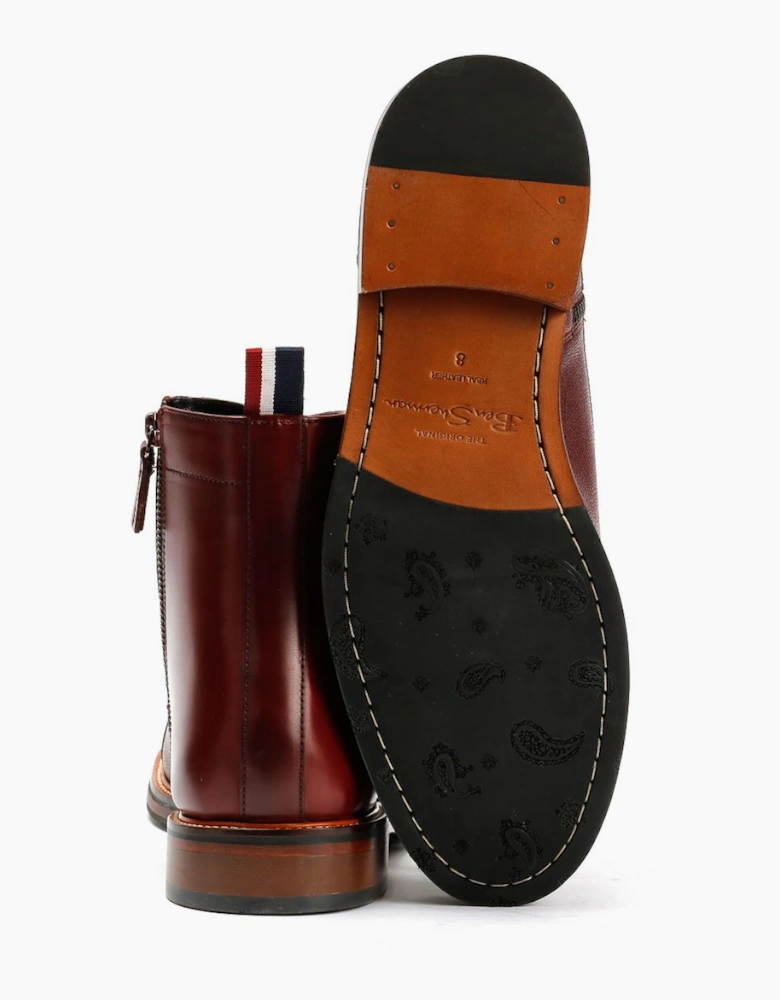 Ben Sherman Harrington Brush Off Leather Men's Burgundy Boots