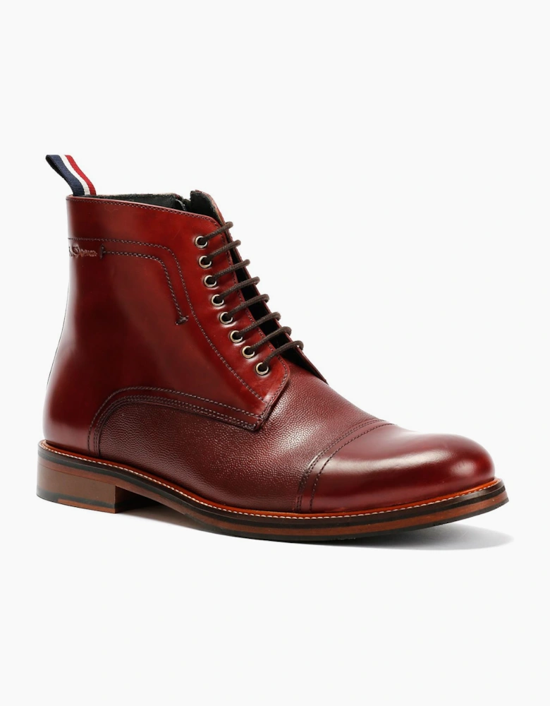 Ben Sherman Harrington Brush Off Leather Men's Burgundy Boots