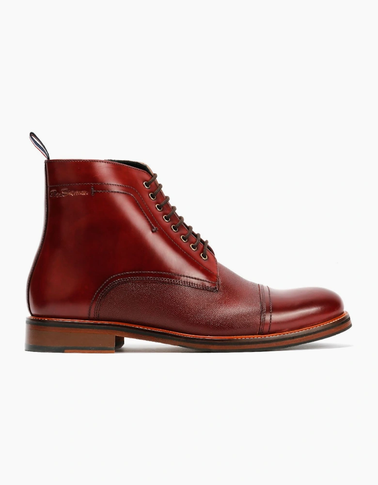 Ben Sherman Harrington Brush Off Leather Men's Burgundy Boots