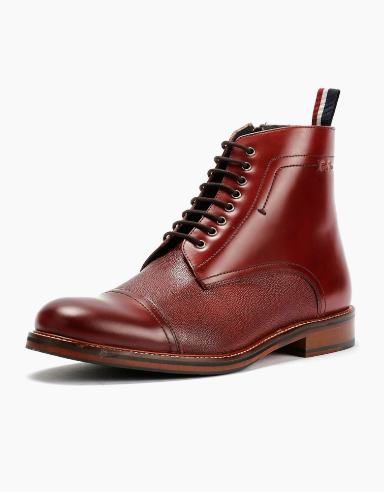 Ben Sherman Harrington Brush Off Leather Men's Burgundy Boots