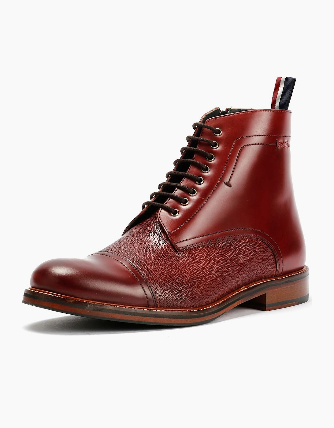 Ben Sherman Harrington Brush Off Leather Men's Burgundy Boots