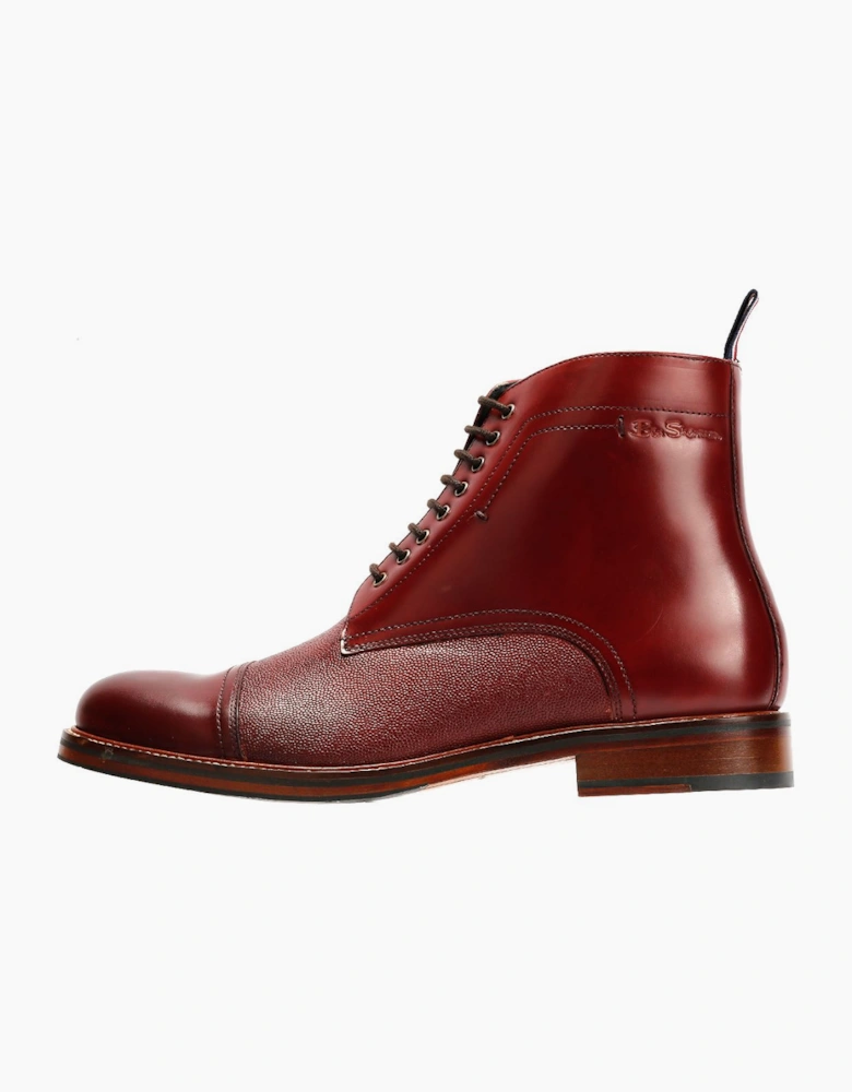 Ben Sherman Harrington Brush Off Leather Men's Burgundy Boots