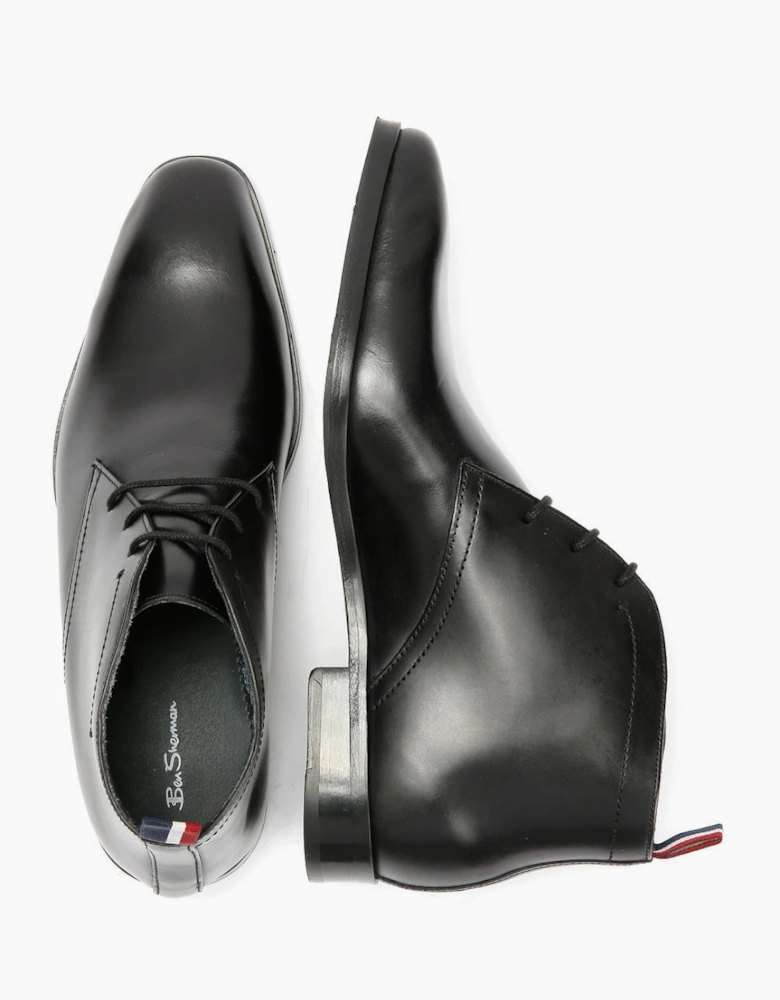 Ben Sherman London Brush Off Leather Men's Black Boots