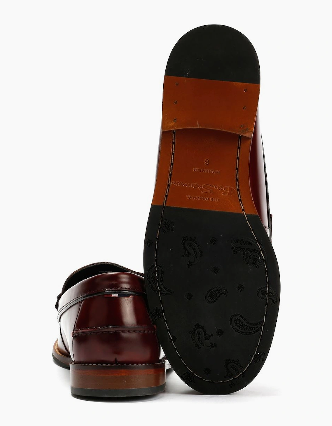 Ben Sherman Sid Brush Off Leather Men's Burgundy Tassel Loafers