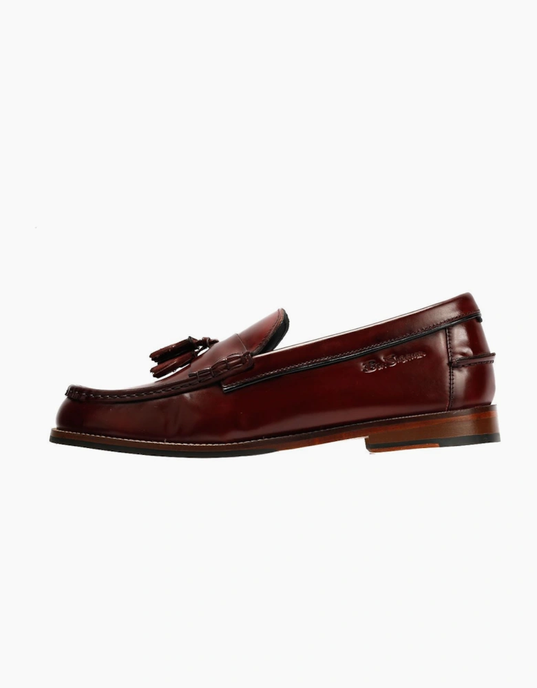 Ben Sherman Sid Brush Off Leather Men's Burgundy Tassel Loafers
