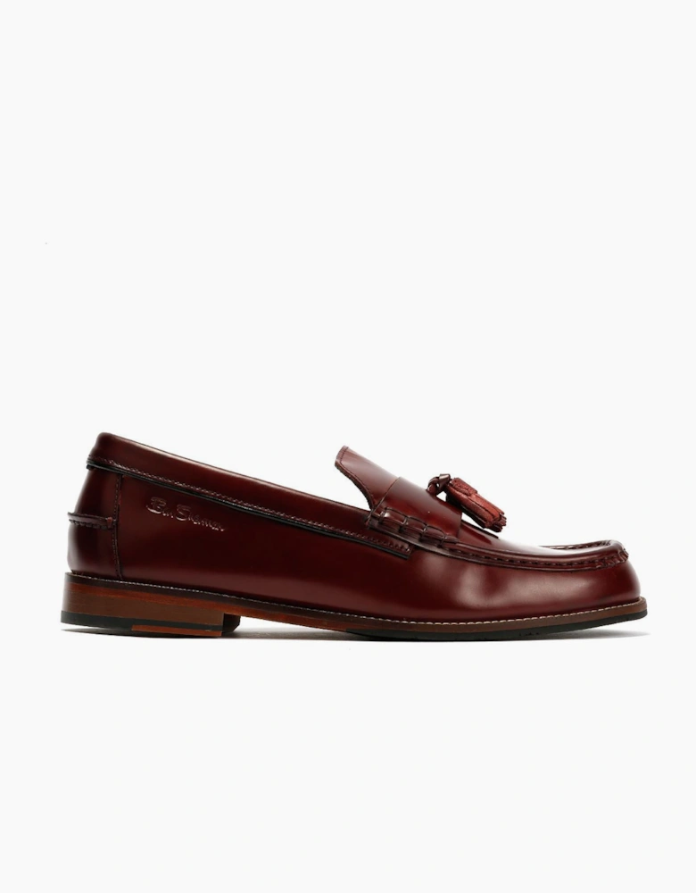 Ben Sherman Sid Brush Off Leather Men's Burgundy Tassel Loafers