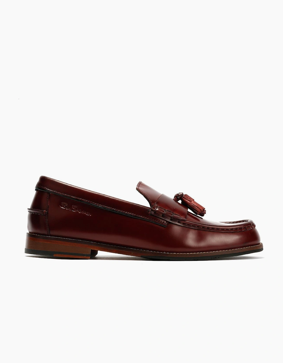 Ben Sherman Sid Brush Off Leather Men's Burgundy Tassel Loafers