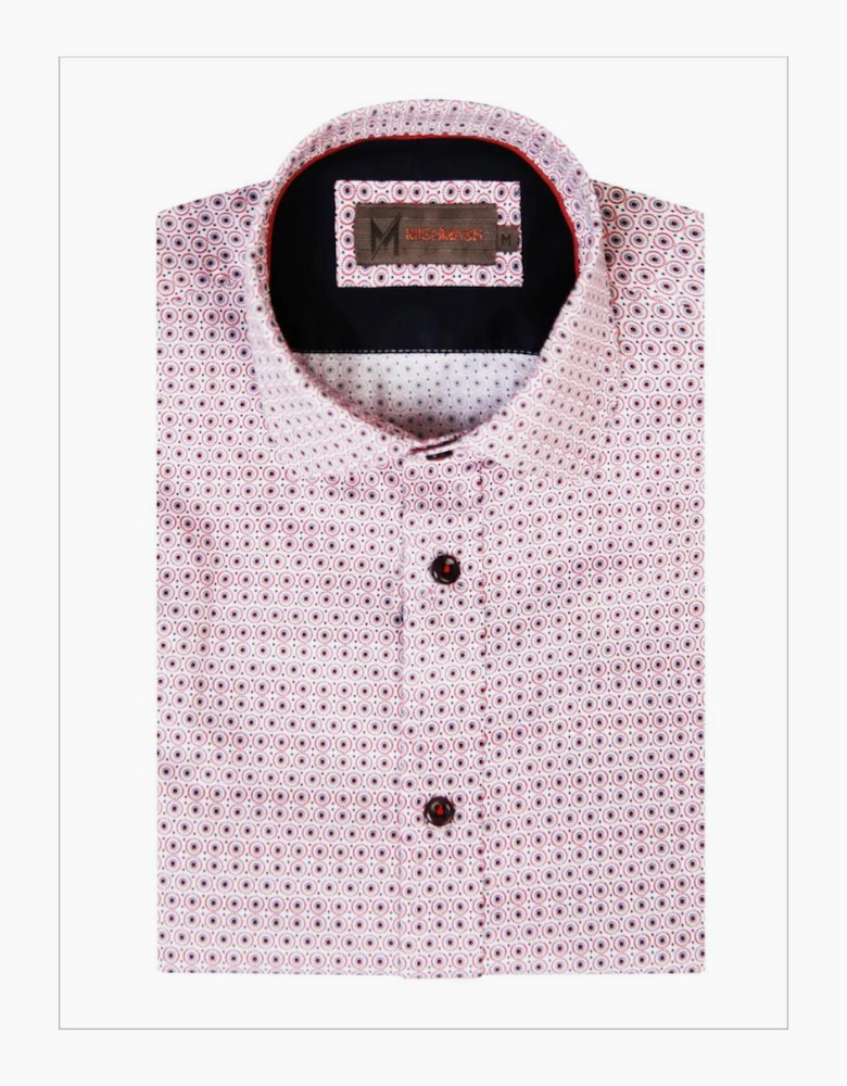 Mish Mash Sol Short Sleeve Shirt - White & Red