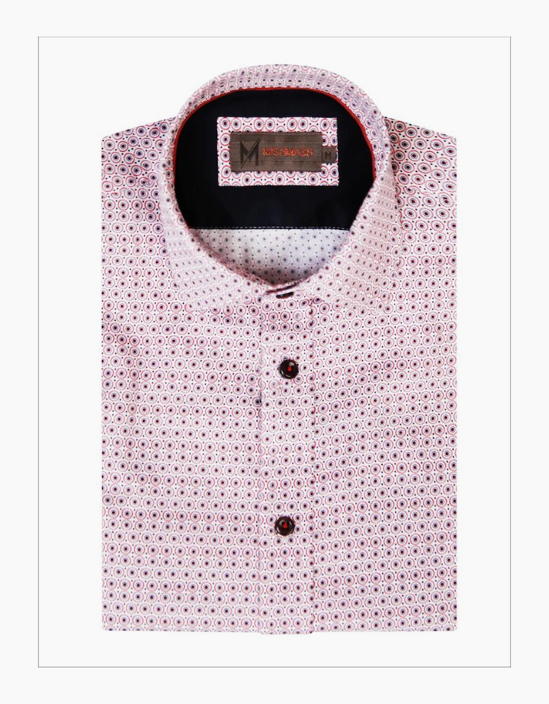 Mish Mash Sol Short Sleeve Shirt - White & Red
