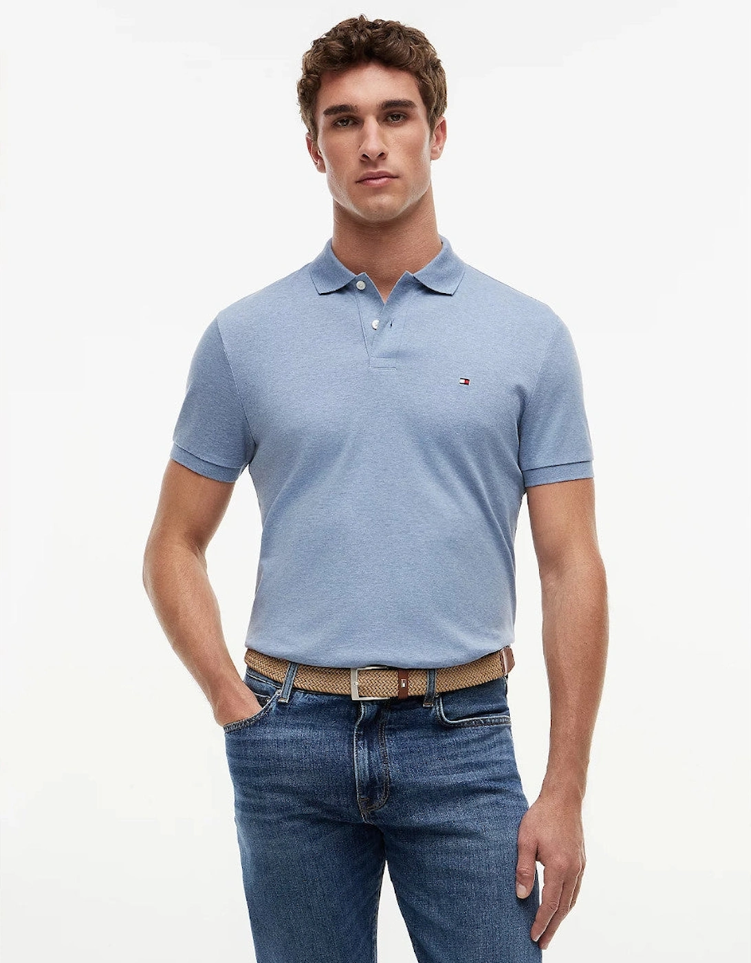 Tommy Hilfiger Liquid Cotton Reg Polo DS9  Heathered Blue Bros