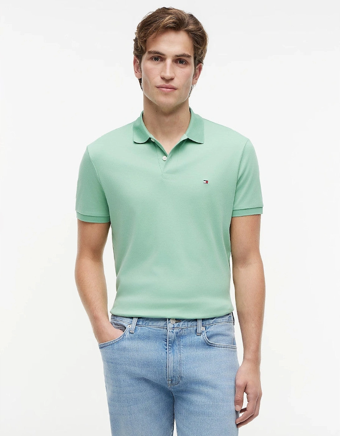 Tommy Hilfiger Liquid Cotton Reg Polo L1A Cut Grass