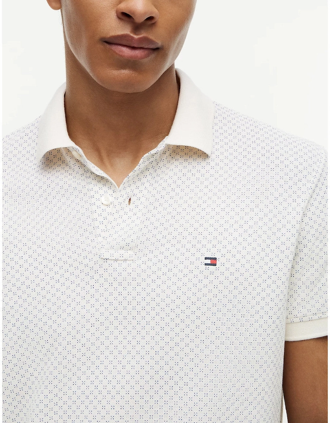 Tommy Hilfiger Microprint Pique Polo Shirt Z00 Ivory Petal