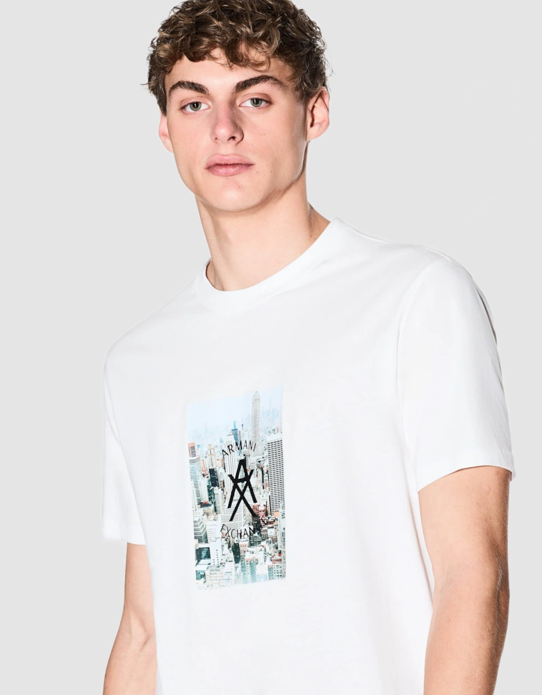 Armani Exchange Mens Graphic Print T-Shirt - Off White U0009