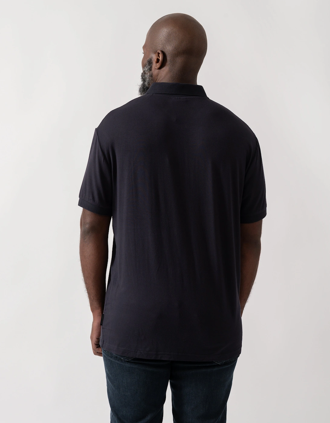 Armani Exchange Mens Zip Polo Shirt in Techinical Fabric - Deep Navy UB101