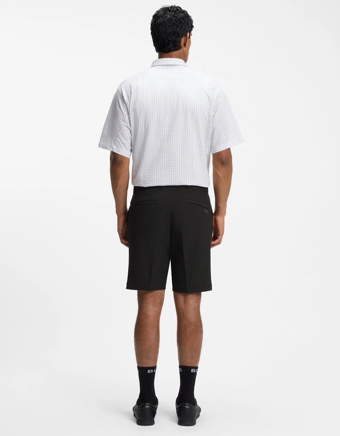 BOSS Green S_Commuter Mens Slim-fit shorts in water-repellent stretch fabric - Black 001