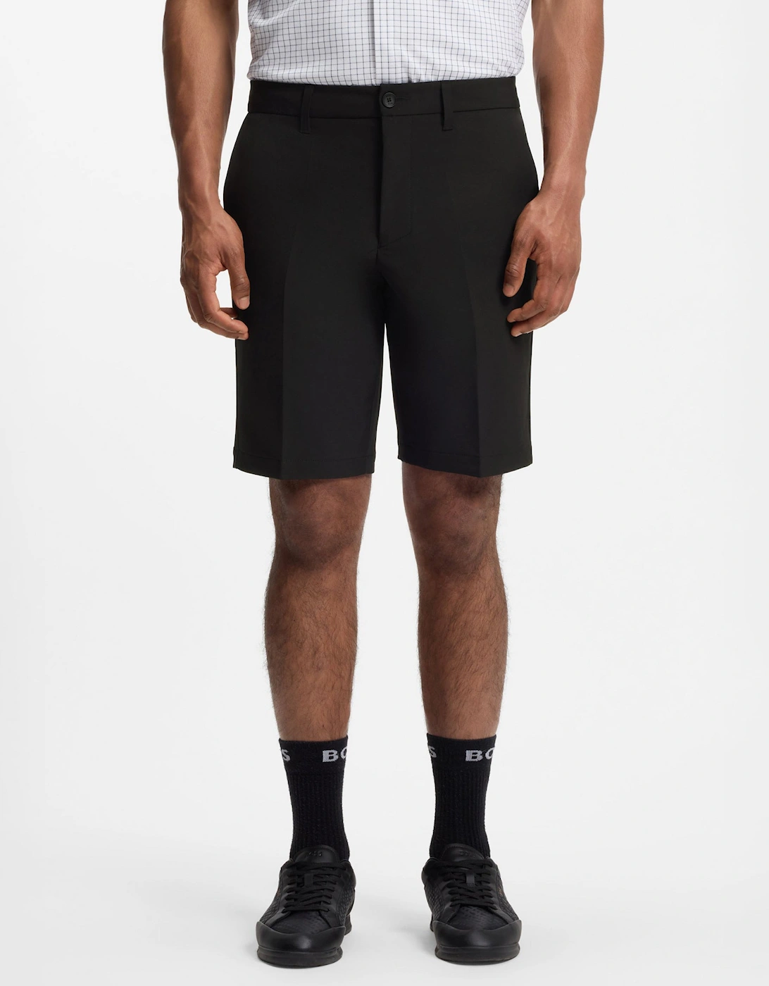 BOSS Green S_Commuter Mens Slim-fit shorts in water-repellent stretch fabric - Black 001, 5 of 4