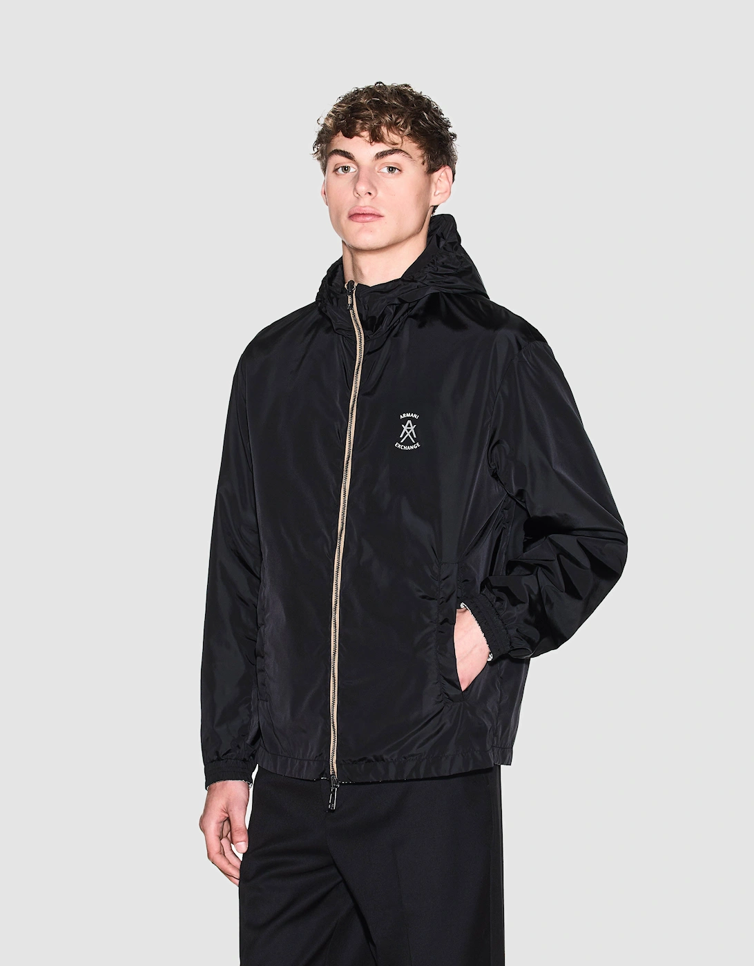 Armani Exchange Mens AX Pattern Reversible Jacket - Cream/Black M0245