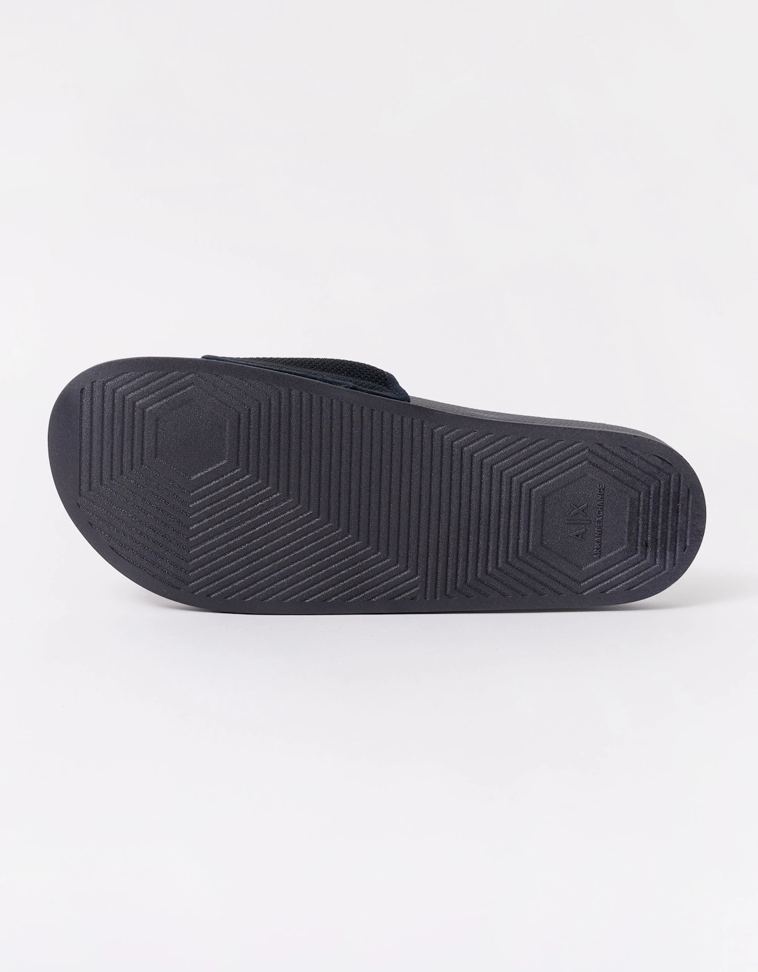 Armani Exchange Mesh A|X Logo Sliders - Deep Navy/Off White U385
