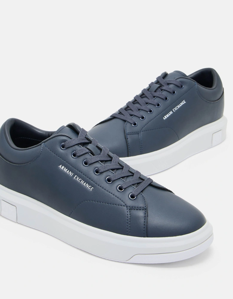 Armani Exchange Mens Leather Sneakers - Navy 00285