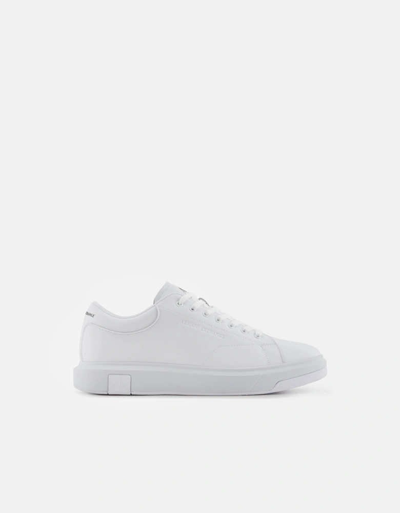Armani Exchange Mens Leather Sneakers - Optical White 00152