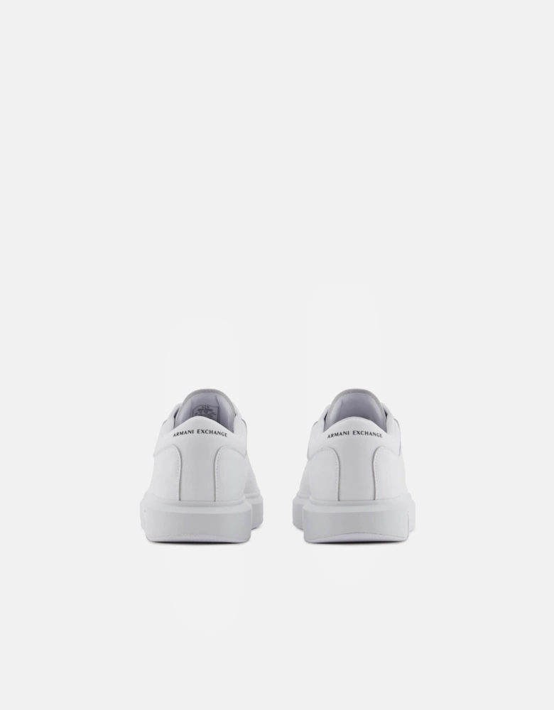 Armani Exchange Mens Leather Sneakers - Optical White 00152