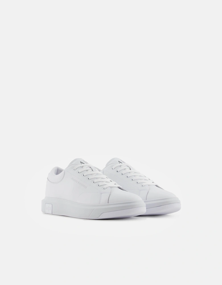 Armani Exchange Mens Leather Sneakers - Optical White 00152