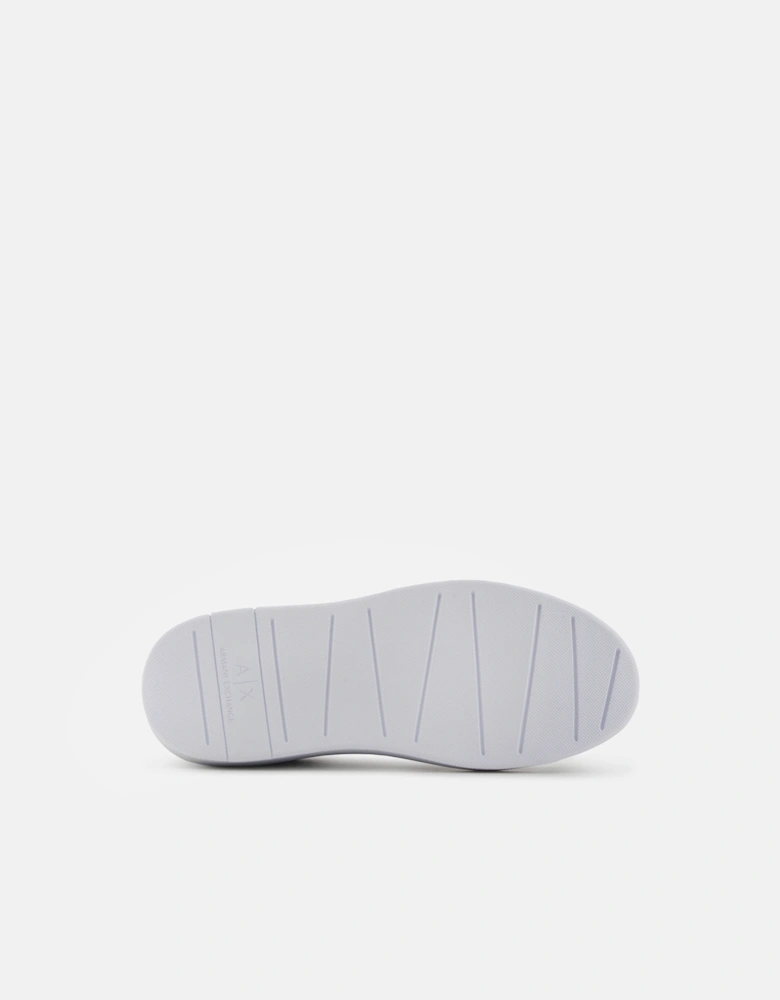 Armani Exchange Mens Leather Sneakers - Optical White 00152
