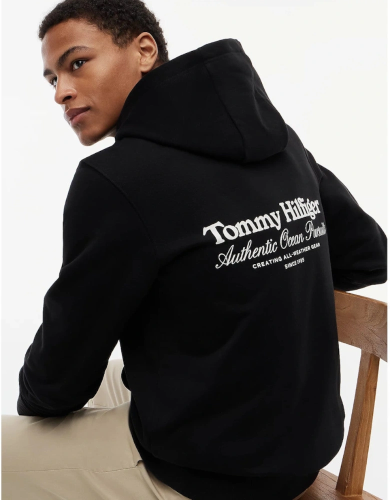 Tommy Hilfiger Nautical Back Graphic Hoody BDS Black