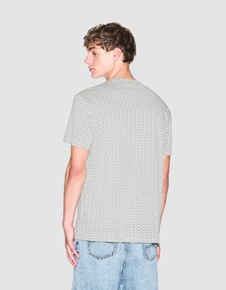 Armani Exchange Mens AX Pattern T-Shirt - Cream F0143