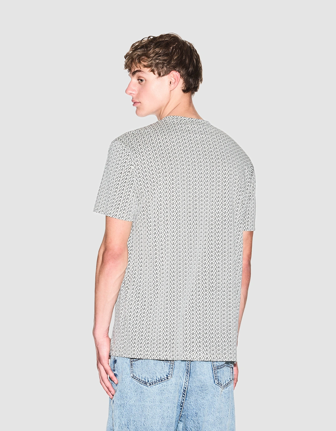 Armani Exchange Mens AX Pattern T-Shirt - Cream F0143
