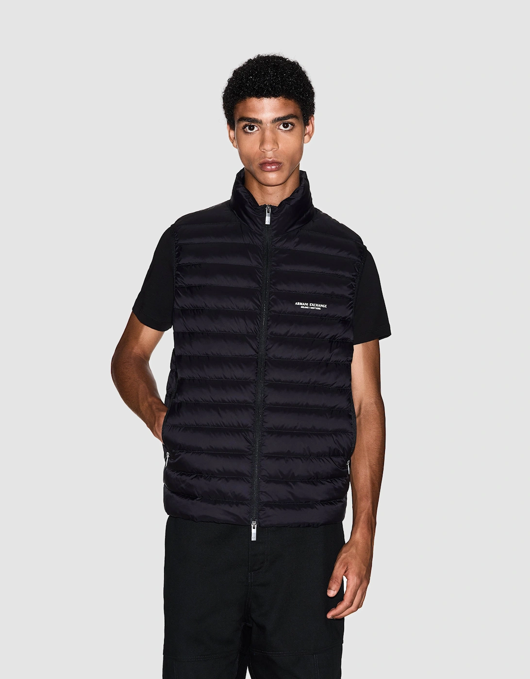 Armani Exchange Mens Milano/New York Down Gilet - Black UC001, 4 of 3