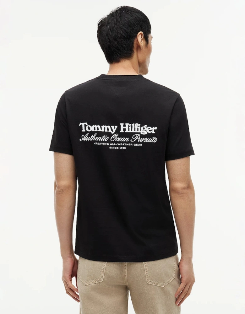 Tommy Hilfiger Nautical Back Graphic T-Shirt BDS Black