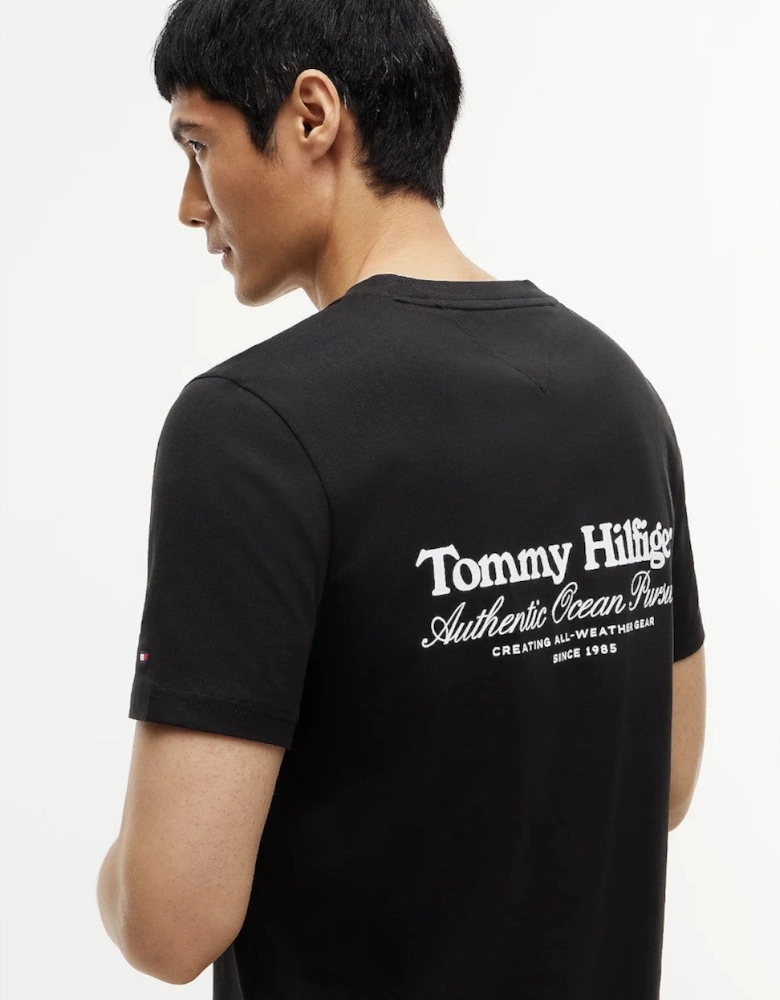 Tommy Hilfiger Nautical Back Graphic T-Shirt BDS Black