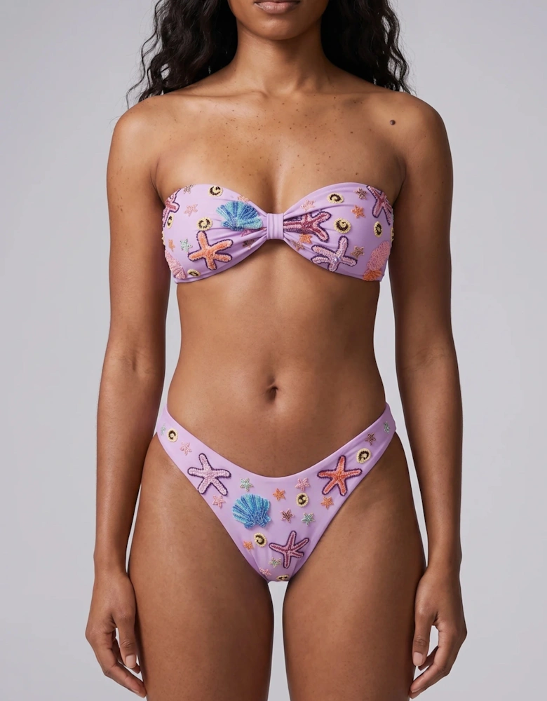 Quinn Embellished Slip On Bikini Bottoms in Stock