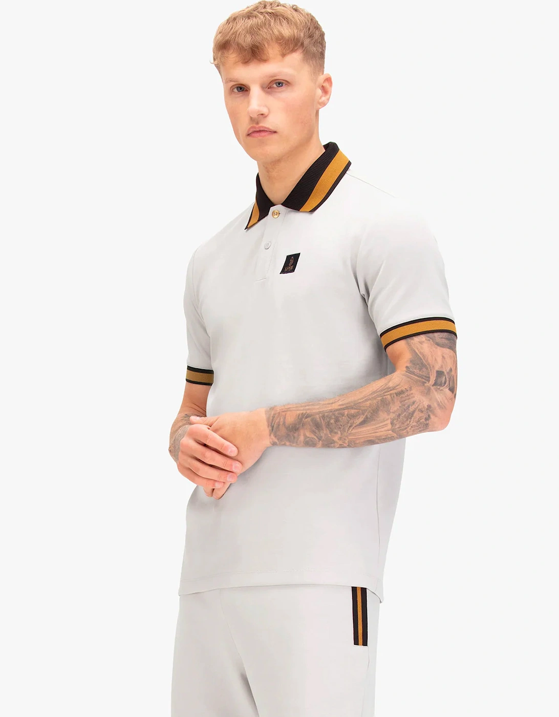 Luke 1977 Makati detailed polo shirt ICE GREY