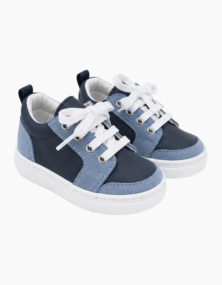 Navy Leather and Blue Suede Nico Trainers